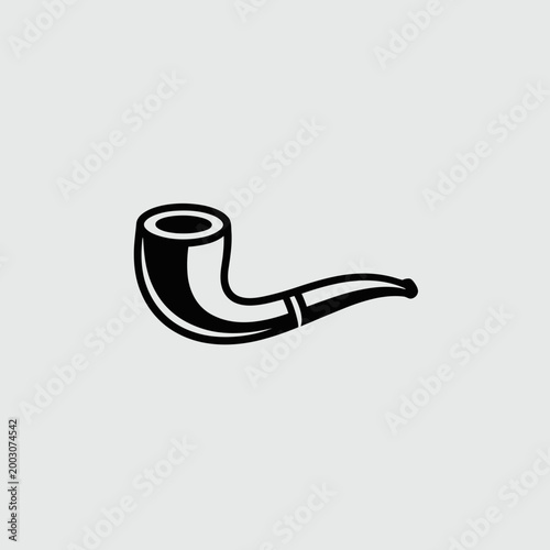 Classic Smoking Pipe Icon Black Vintage Vector Illustration