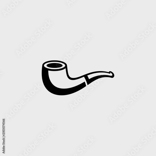 Classic Smoking Pipe Icon Black Vintage Vector Illustration