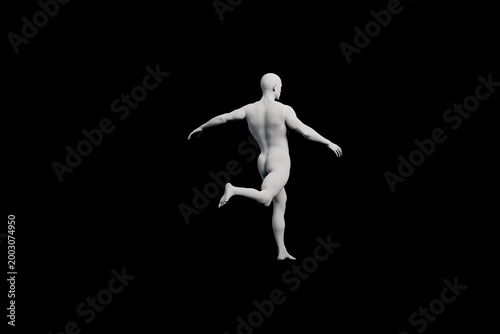 Quadro em tela Serene mannequin in contrapposto pose against black studio backdrop