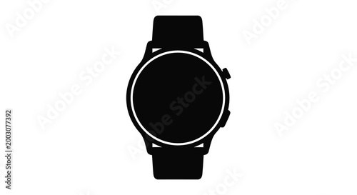wristwatch silhouette on a white background high quality