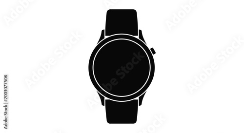 Wristwatch silhouette on a white background high quality