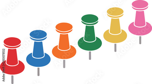 set of colored pins
