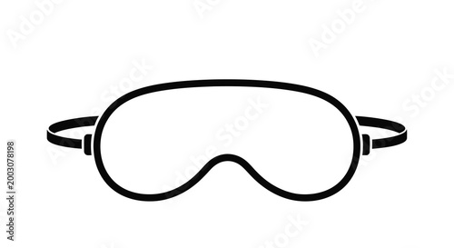 Sleep mask silhouette black outline on white background