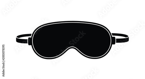 Sleep mask silhouette black on white isolated background