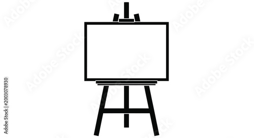 easel silhouette on white background simple art display stand