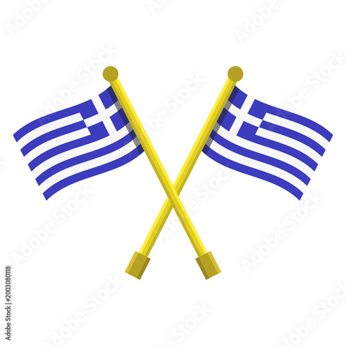 Greek flag with pole