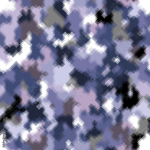 Abstract urban pixel motif geometric brushed texture background. Vector camouflage seamless pattern textile print.