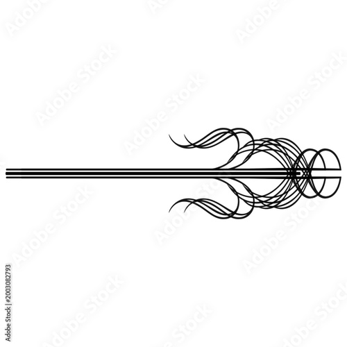 Abstract Black Line Art Swirl Design