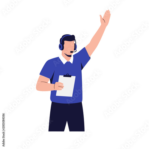 American Football Coach signaling from sidelines Vector