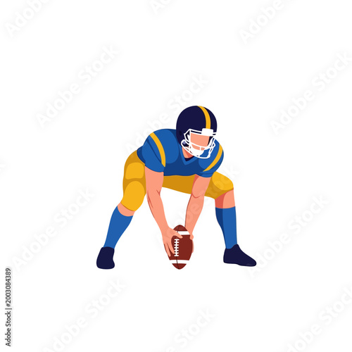 American Football Center snapping football Vector