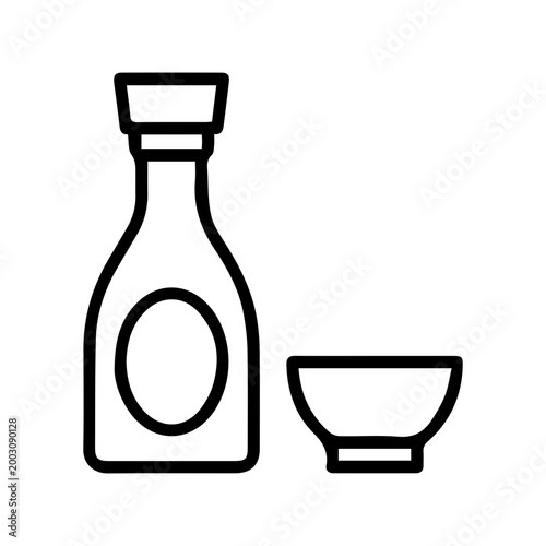 Sake Bottle and Cup