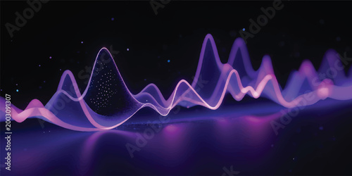 A bright blue abstract wave design featuring glowing neon lines and curved energy shapes creates an artistic vector illustration for business backgrounds