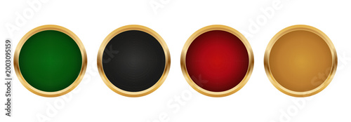 VIP Premium Chip. Round golden premium membership icon. Blank chip. Vector illustration on an isolated background.