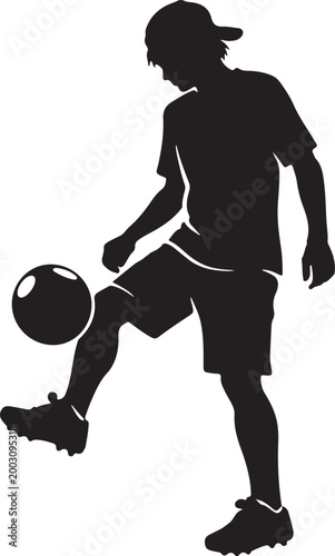 street football casual play silhouette