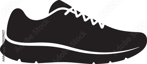 Sport Sneaker Black Silhouette Minimal Design