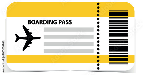airport luggage tags. Ticket vector template, for pre-announcement in transport, airport, airplane, ticket drawn in vector on transparent background.