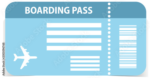vector illustration of airplane. Ticket vector template, for pre-announcement in transport, airport, airplane, ticket drawn in vector on transparent background.