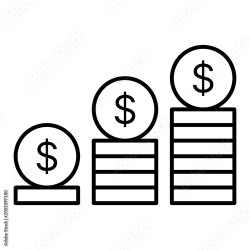 financial profit line icon with editable stroke