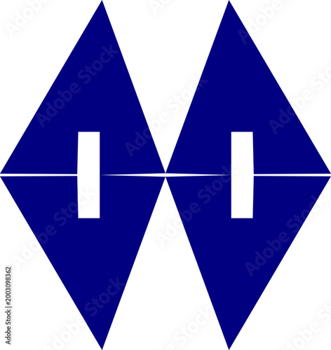 Dark blue geometric textile motif vector, symmetrical diamond abstract design for fabric, logos, and decorative projects