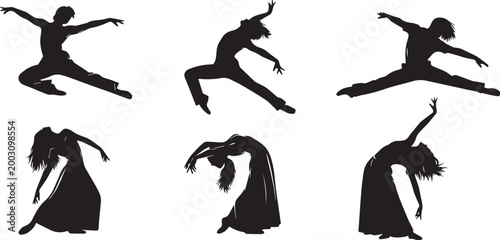 Foto Dancing people vector illustration