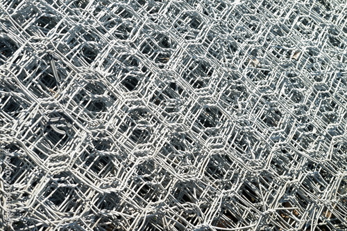 Tableau sur toile Abstract Art of Shaped Silver Wire Background Texture