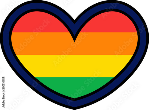 Free Download Rainbow Heart Symbol vector shape - GFXLoad
