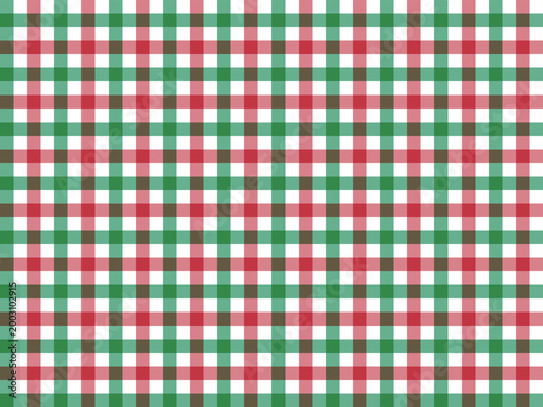 Red and Green Gingham Check Pattern Background – Seamless Fabric Style Texture