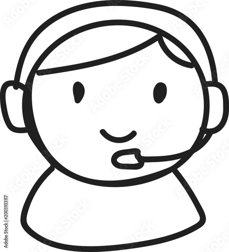 Broadcaster with Headset and Microphone Avatar Icon