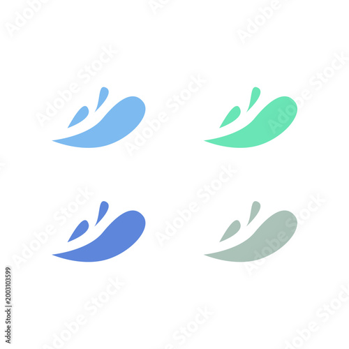 COLORFUL WATER WAVES SIGN SYMBOL LOGO VECTOR SET