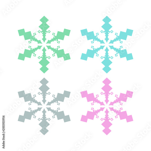 BEAUTIFUL SNOWFLAKES SIGN SYMBOL LOGO VECTOR ISOLATED ON WHITE