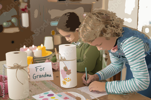 Adorable Candle Labeling And Packaging With Children