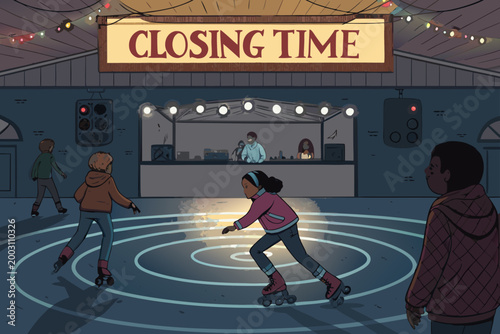 Charming Closing Time Last Skate With Children Taking