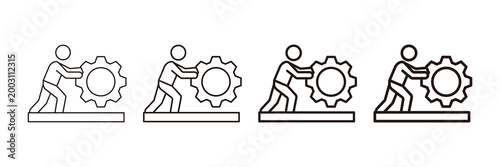 Process Icon Set Different Style Collection