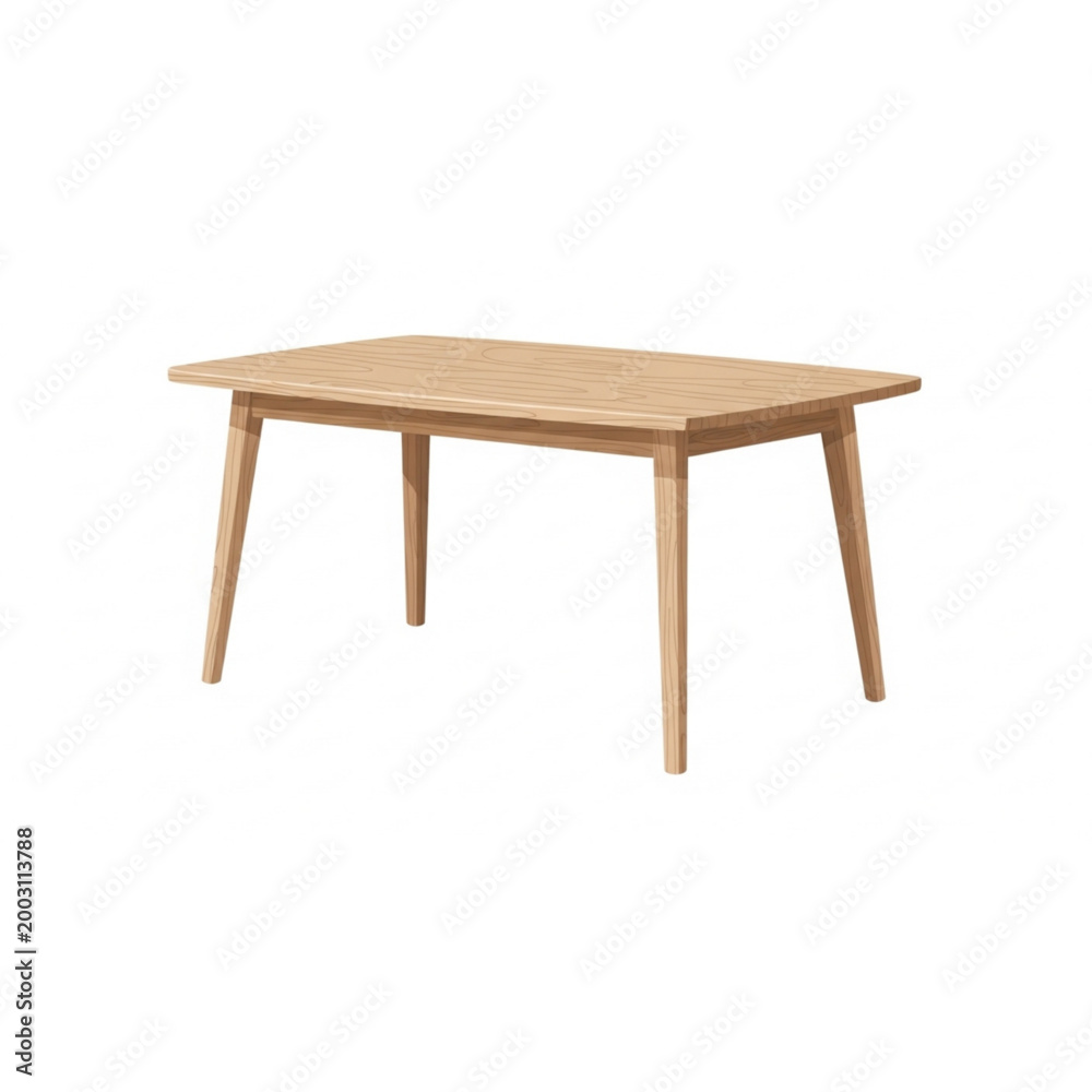 Fototapeta premium Minimal Wooden Table Furniture Vector Design