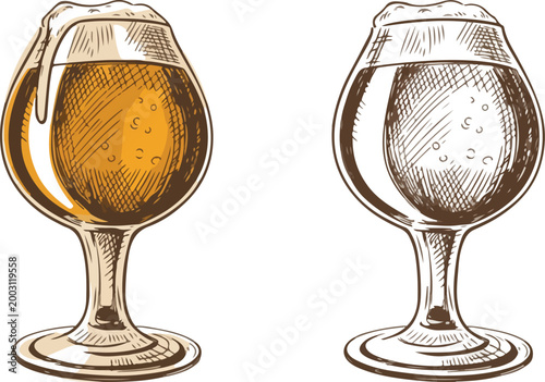 glass of beer on white background