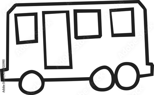 Hand-drawn Public Transport Bus Icon