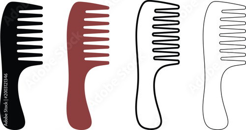 Assorted combs a collection of hair styling tools in various designs