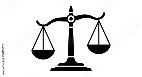 Scales of justice silhouette a symbol of fairness and legal equilibrium