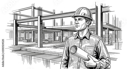Man wearing hard hat and uniform.