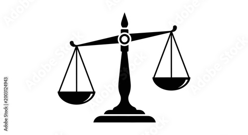 Scales of justice silhouette symbol of law equity and fairness in a minimalist design