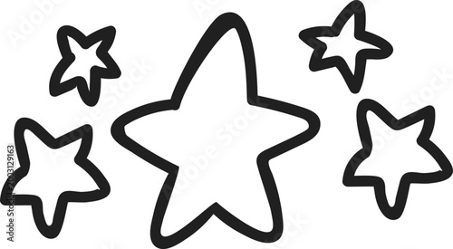 Hand-drawn Five Stars Product Rating Icon