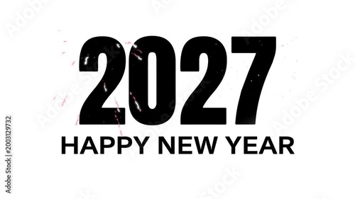 Animation Happy New Year 2027 Celebration Design Festive Greeting Banner