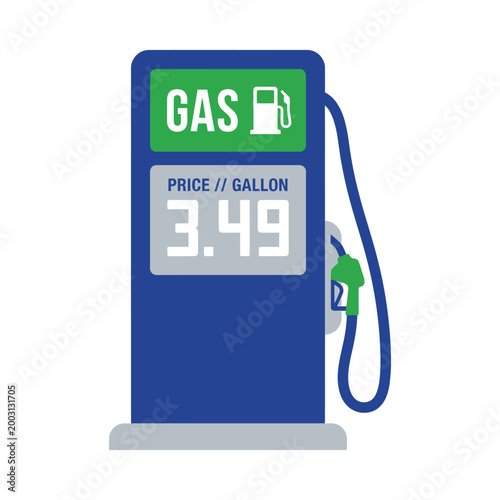 Gas Station with Price Display Illustration