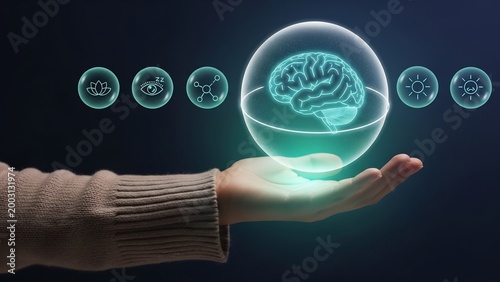 Conceptualizing advanced artificial intelligence and human cognition, symbolizing innovative thought processes, data analysis, and future technological progress