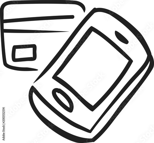 Mobile Smartphone Payment with Credit Card Icon