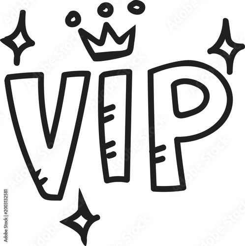 Premium VIP Membership Logo with Crown and Stars