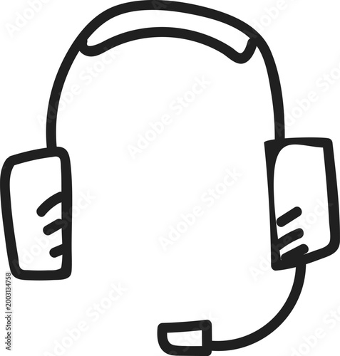 Call Center Headset with Microphone Support Icon