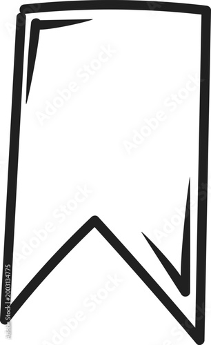 Hand-drawn Bookmark Ribbon Save for Later Icon