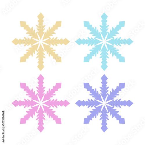 COLORFUL XMAS SNOWFLAKES DESIGN ELEMENTS VECTOR