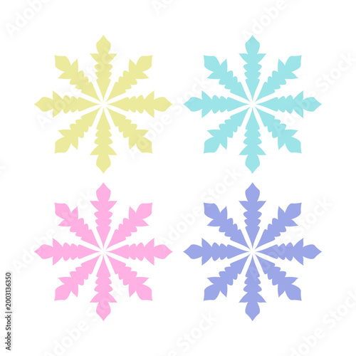 COLORFUL XMAS SNOWFLAKES DESIGN ELEMENTS VECTOR